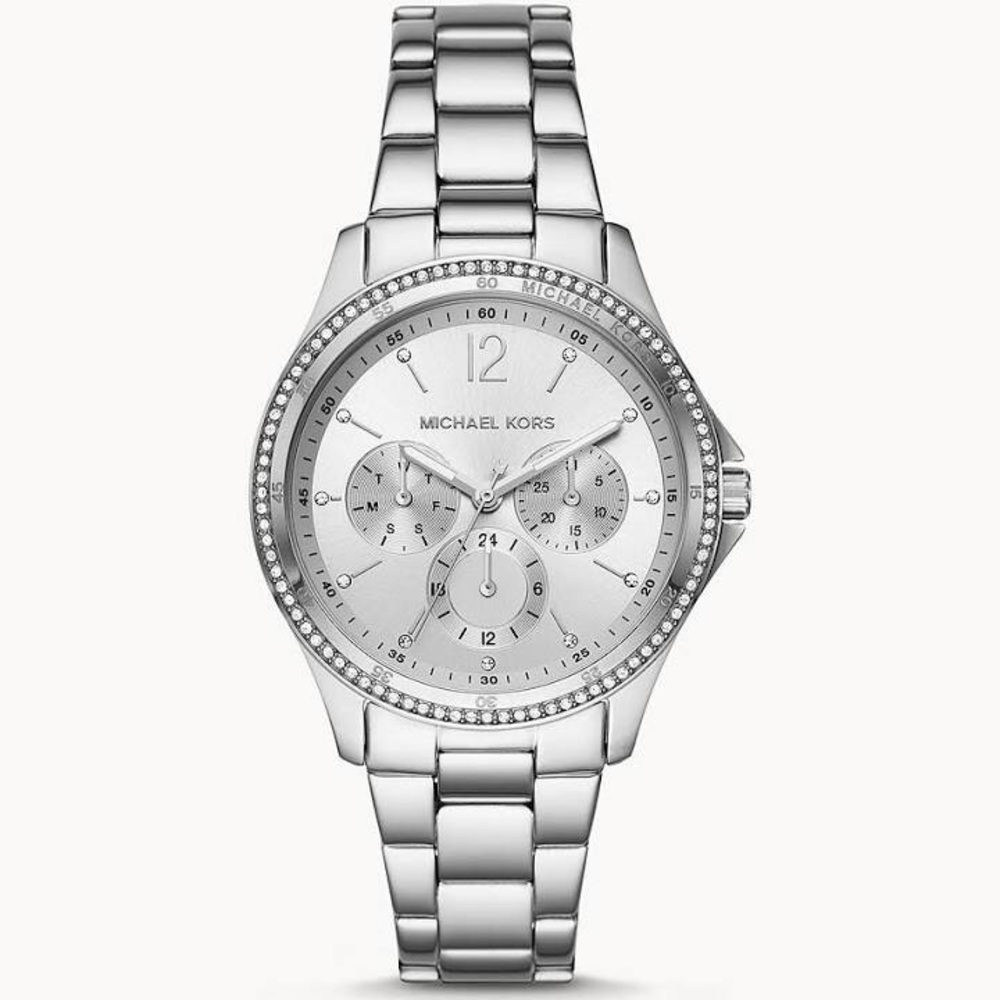 NWT Michael Kors Silver Crystal Watch